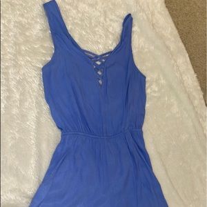 purple criss cross romper